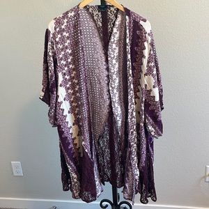Plus Size Rue 21 Maroon & White Lace Cardigan